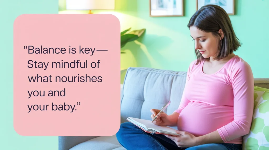 Balance is key—stay mindful of what nourishes you and your baby.'