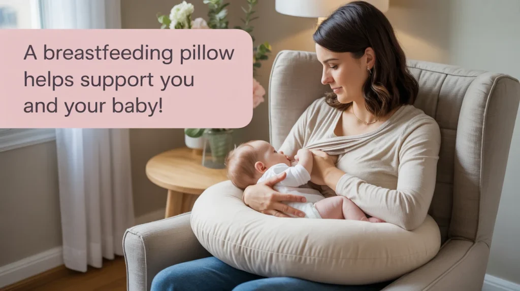 A breastfeeding pillow helps support you and your baby!