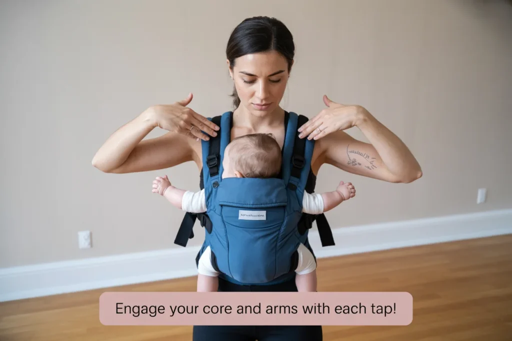 Engage your core and arms with each tap!