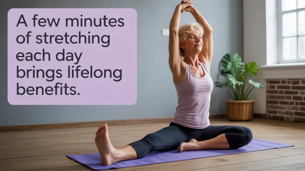 A few minutes of stretching each day brings lifelong benefits.