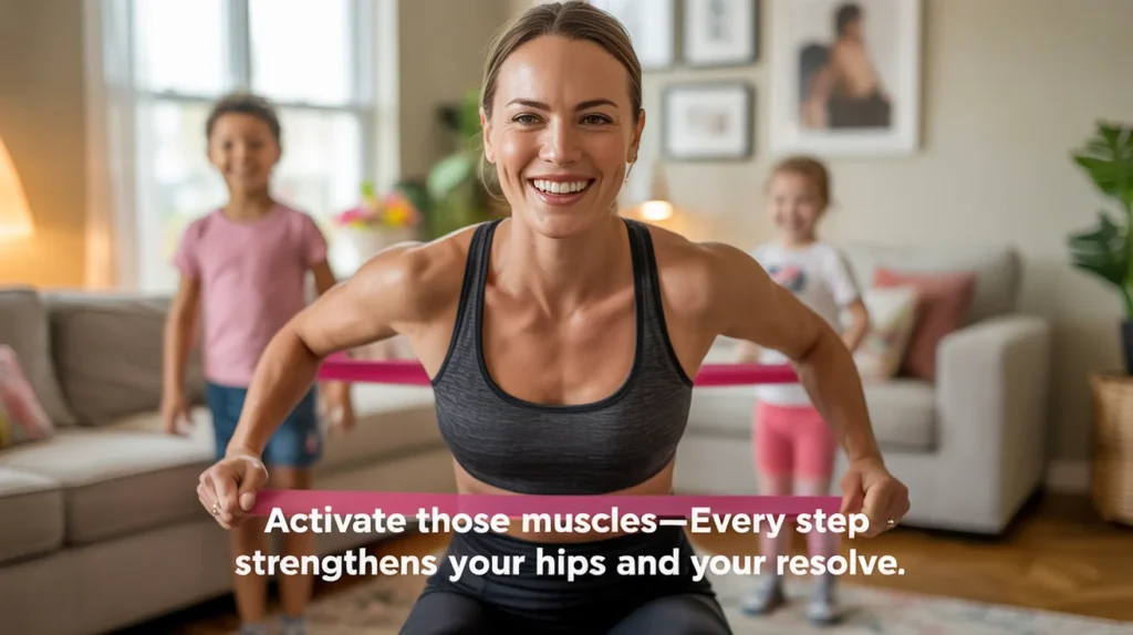 Activate those muscles—every step strengthens your hips and your resolve.