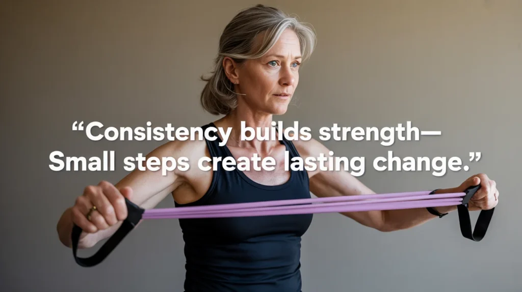 Consistency builds strength—small steps create lasting change.