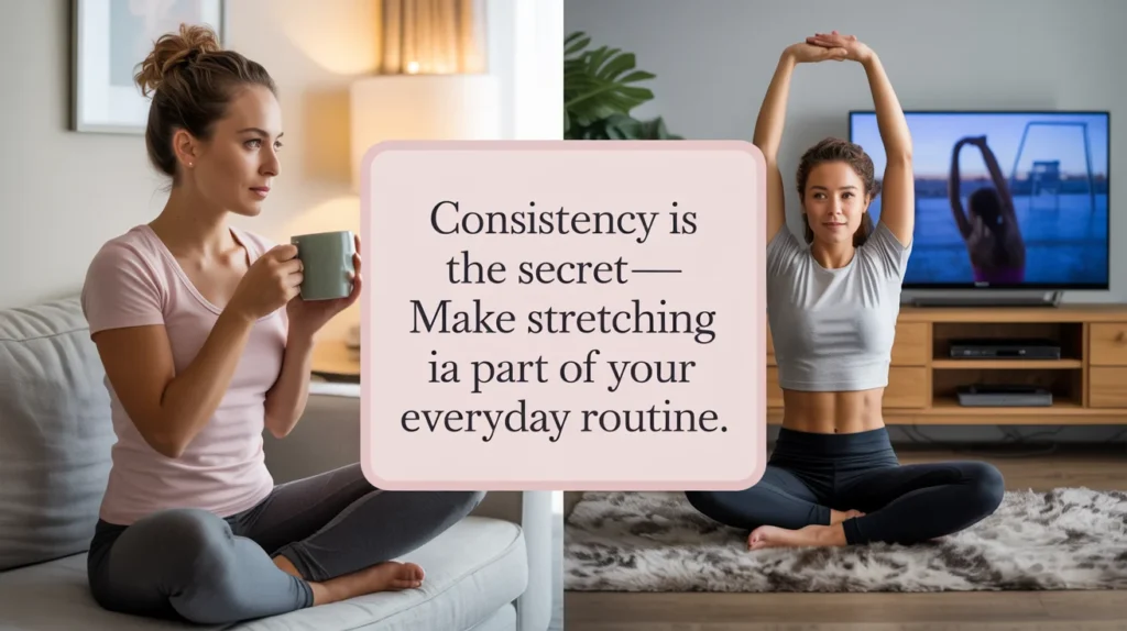 Consistency is the secret—make stretching a part of your everyday routine.