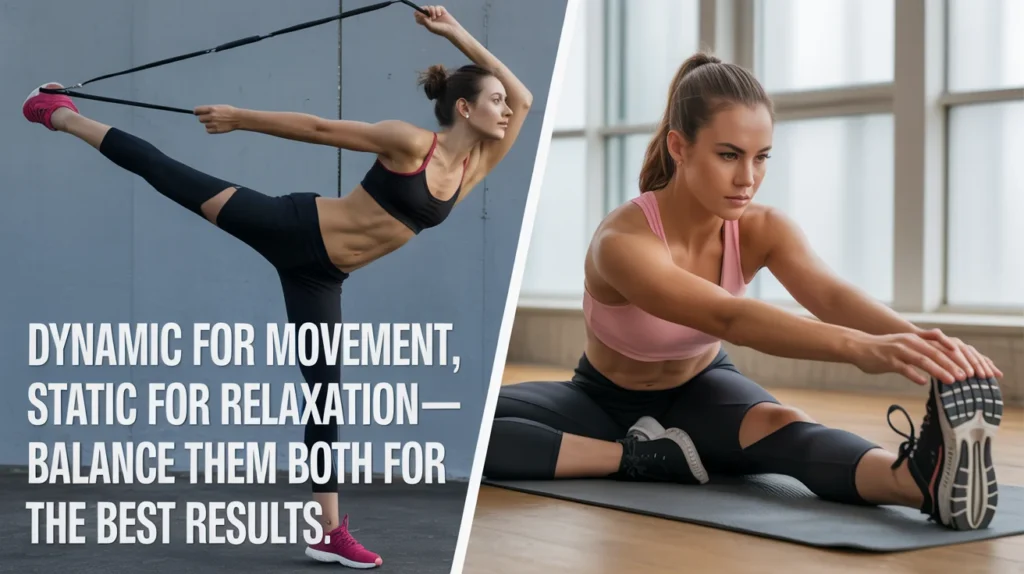 Dynamic for movement, static for relaxation—balance them both for the best results.