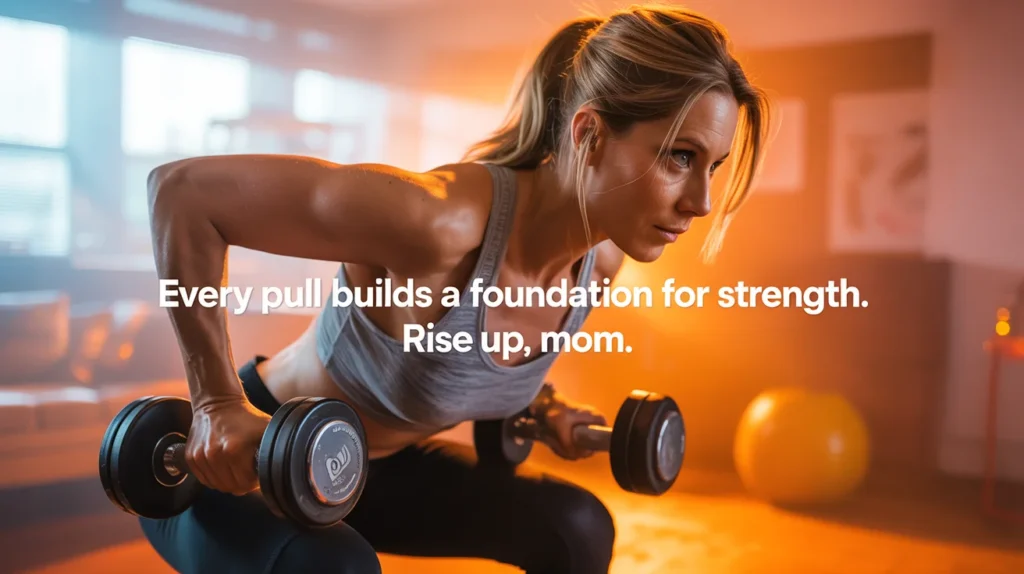 Every pull builds a foundation for strength. Rise up, mom.