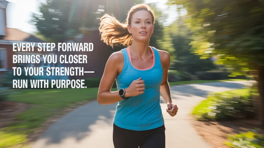Every step forward brings you closer to your strength—run with purpose.