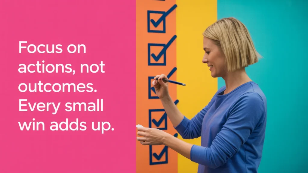 Focus on actions, not outcomes. Every small win adds up.