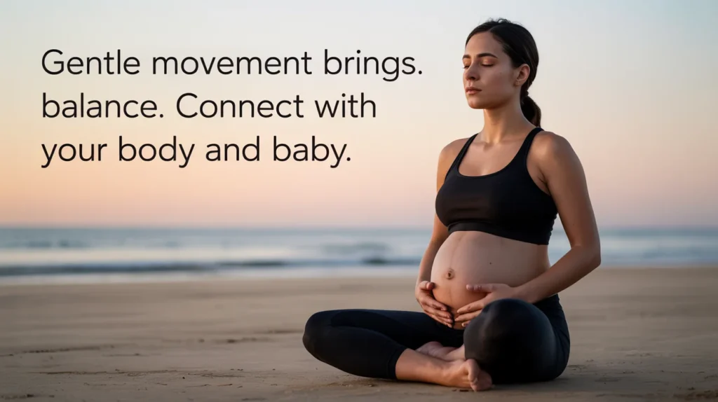 Gentle movement brings balance. Connect with your body and baby.