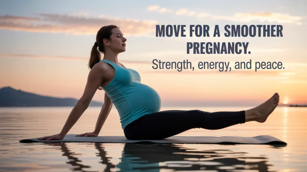 Move for a smoother pregnancy. Strength, energy, and peace.