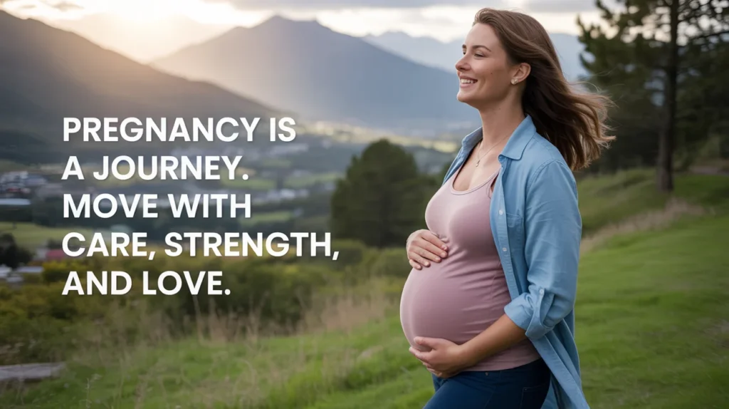 Pregnancy is a journey. Move with care, strength, and love.