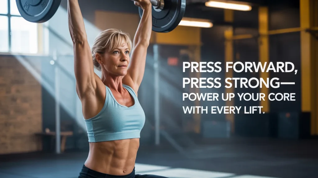 Press forward, press strong—power up your core with every lift.