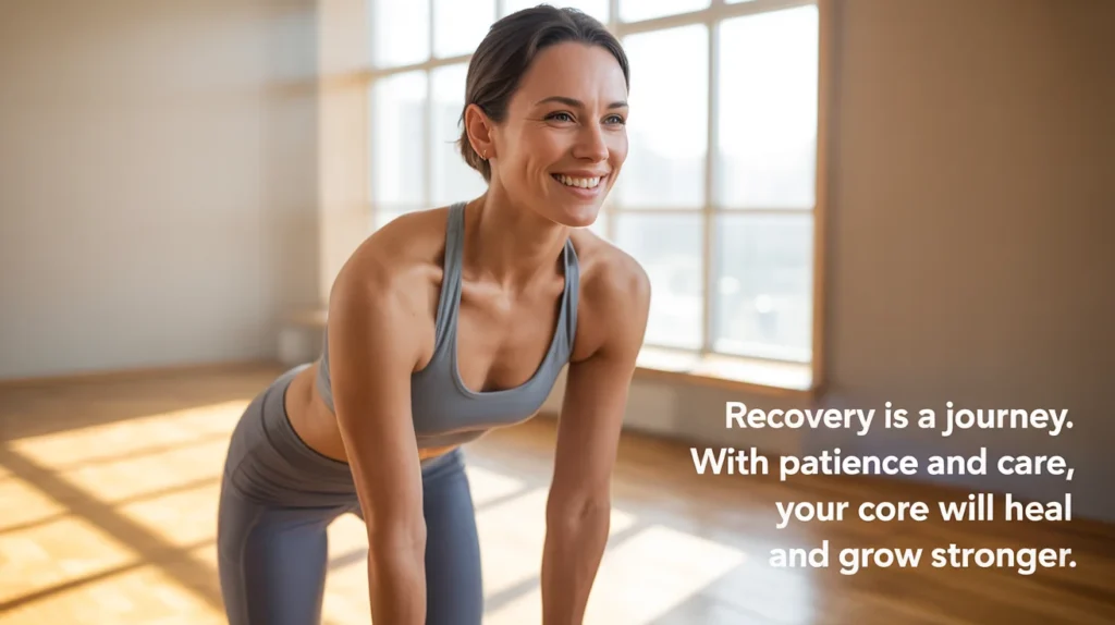 Recovery is a journey. With patience and care, your core will heal and grow stronger.