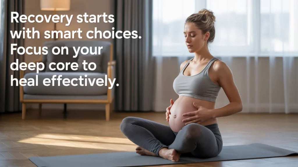 Recovery starts with smart choices. Focus on your deep core to heal effectively.