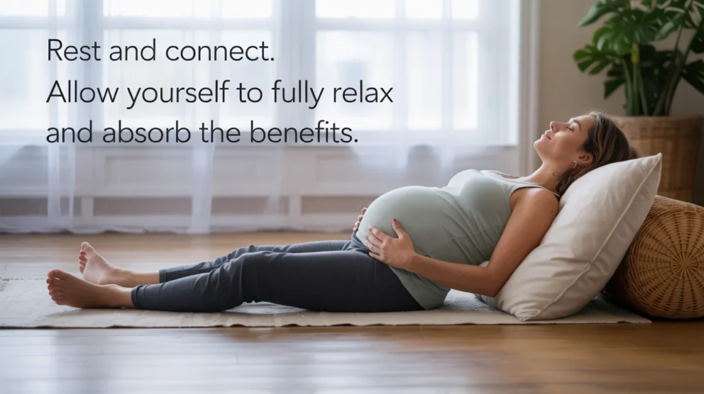 Rest and connect. Allow yourself to fully relax and absorb the benefits.