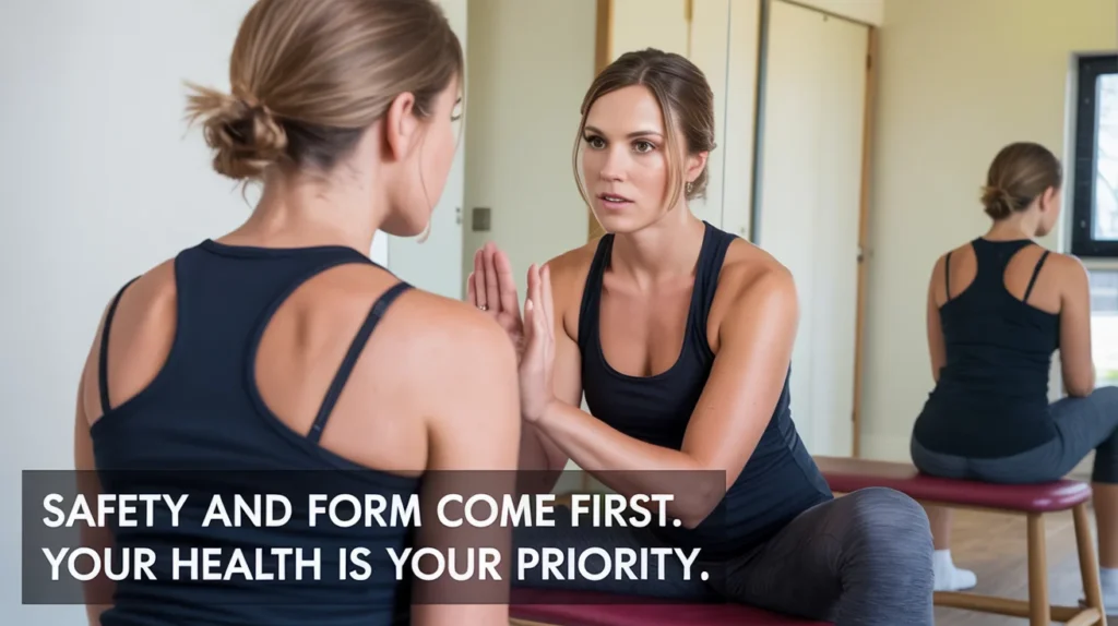 Safety and form come first. Your health is your priority