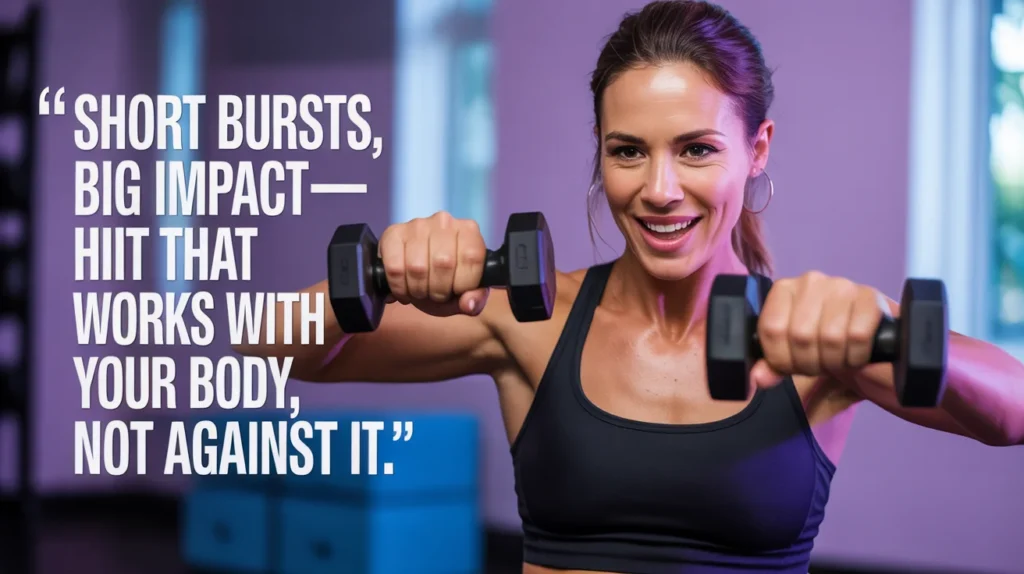 Short bursts, big impact—HIIT that works with your body, not against it.