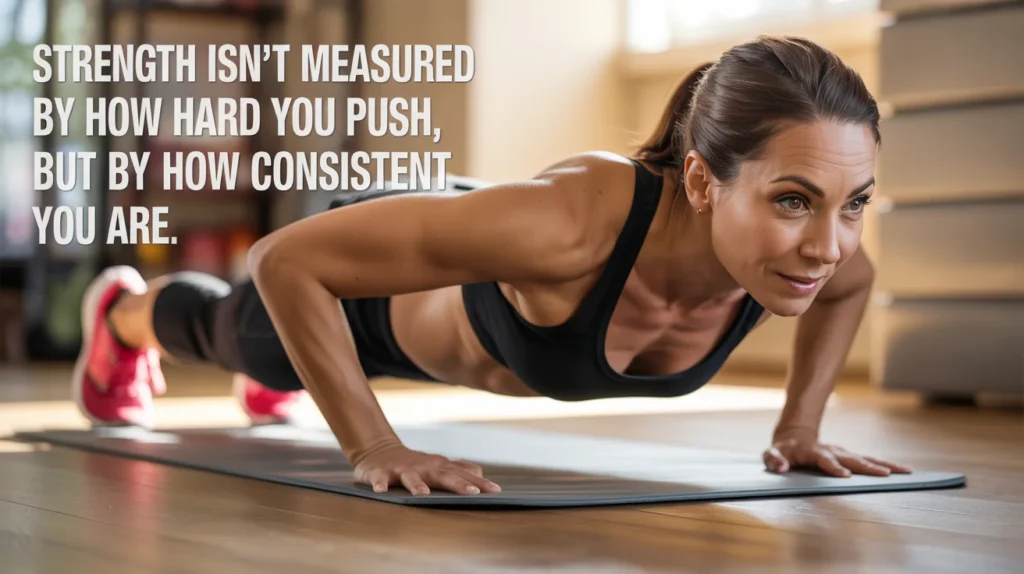 Strength Isn’t Measured by How Hard You Push, But by How Consistent You Are.”