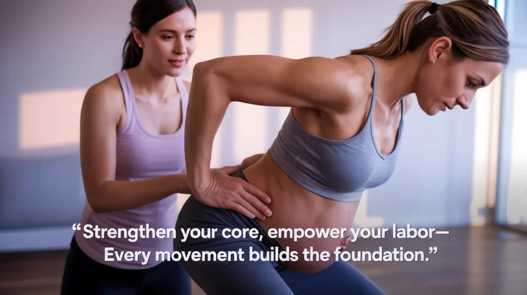 Strengthen your core, empower your labor—every movement builds the foundation.