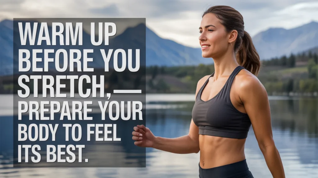 Warm up before you stretch—prepare your body to feel its best.
