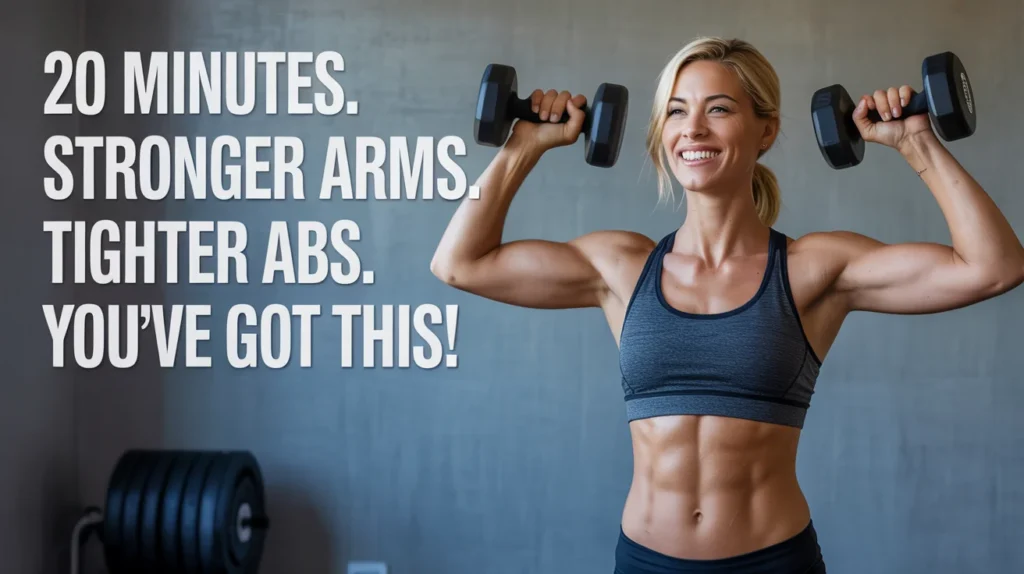 20 minutes. Stronger arms. Tighter abs. You’ve got this!