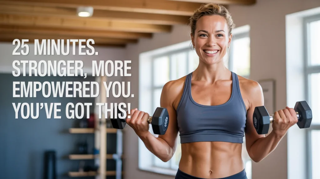 25 minutes. Stronger, more empowered you. Youโve got this!