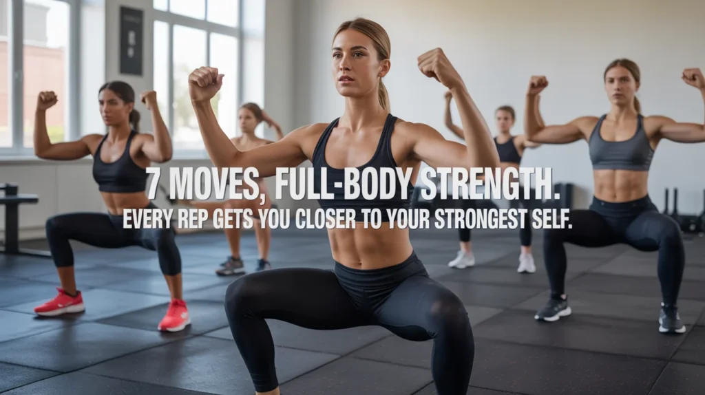 7 moves, full-body strength. Every rep gets you closer to your strongest self.