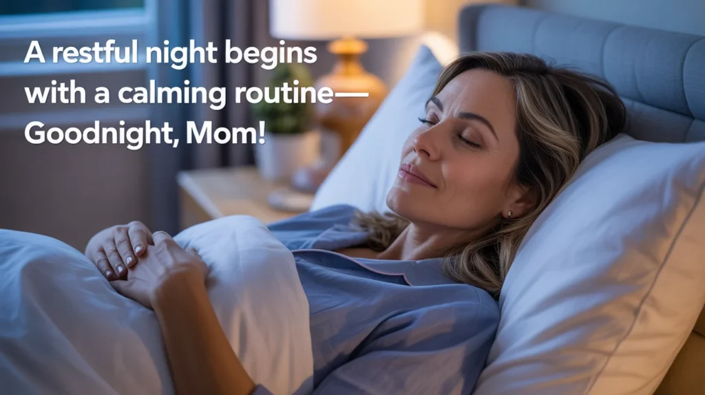 A restful night begins with a calming routine—goodnight, mom!