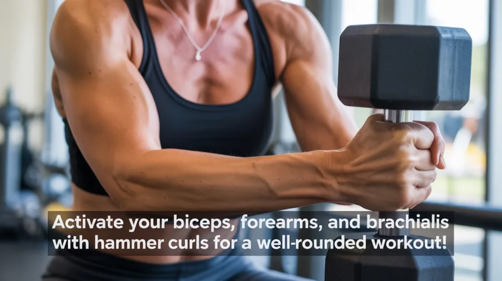 Activate your biceps, forearms, and brachialis with Hammer Curls for a well-rounded workout!