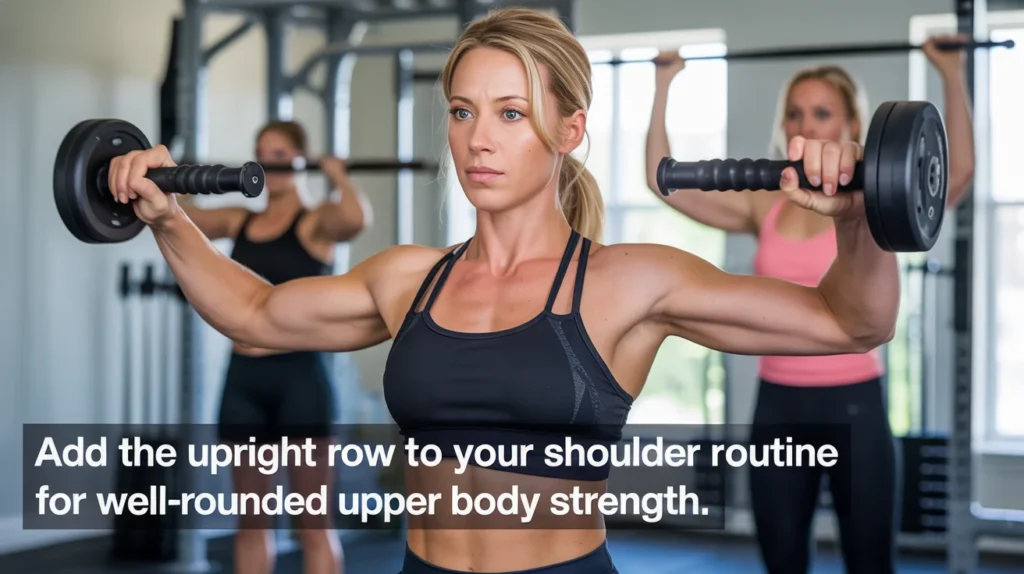 Add the Upright Row to your shoulder routine for well-rounded upper body strength/