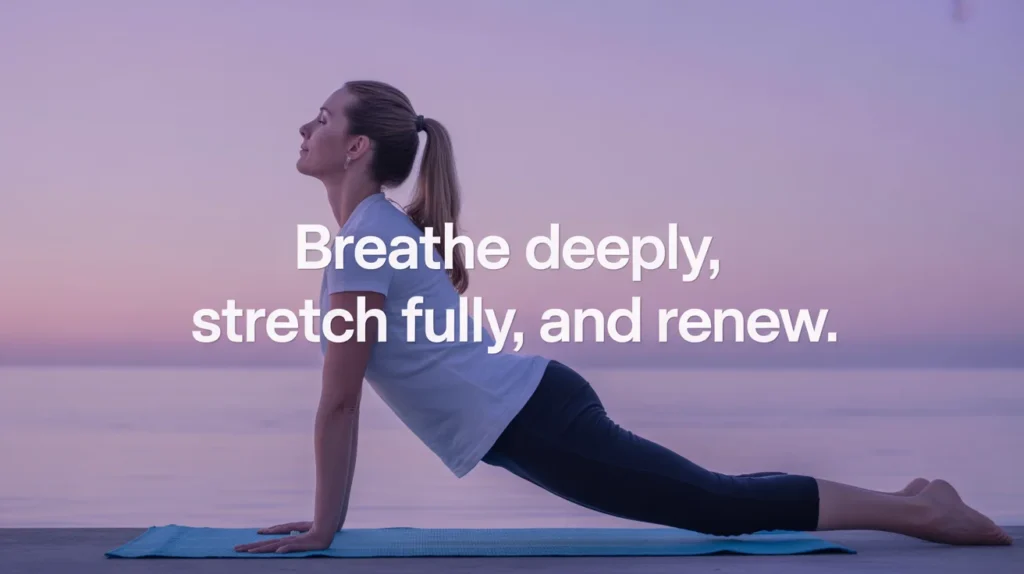 Breathe deeply, stretch fully, and renew.
