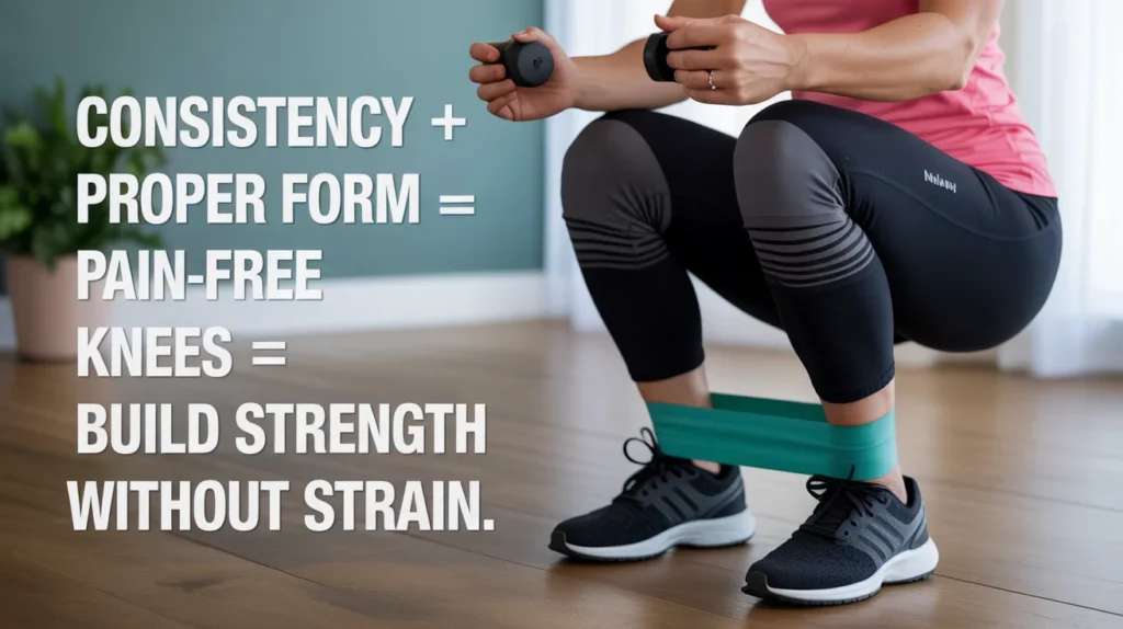 Consistency + Proper Form = Pain-Free Knees – Build Strength Without Strain.