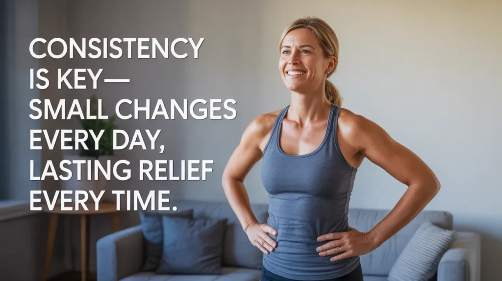Consistency is key—small changes every day, lasting relief every time.