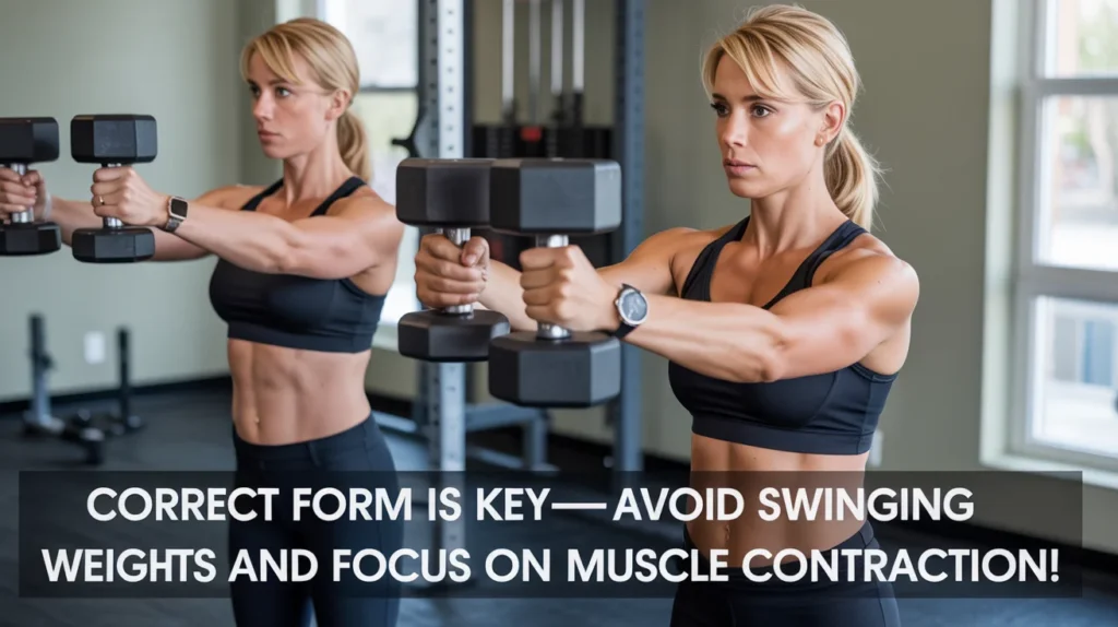 Correct form is key—avoid swinging weights and focus on muscle contraction!