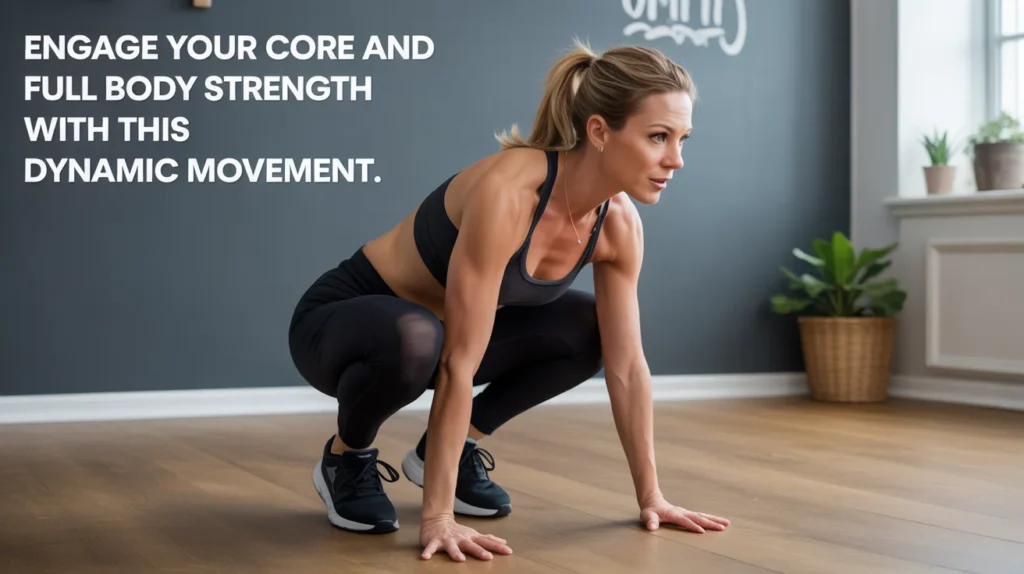 Engage your core and full body strength with this dynamic movement.