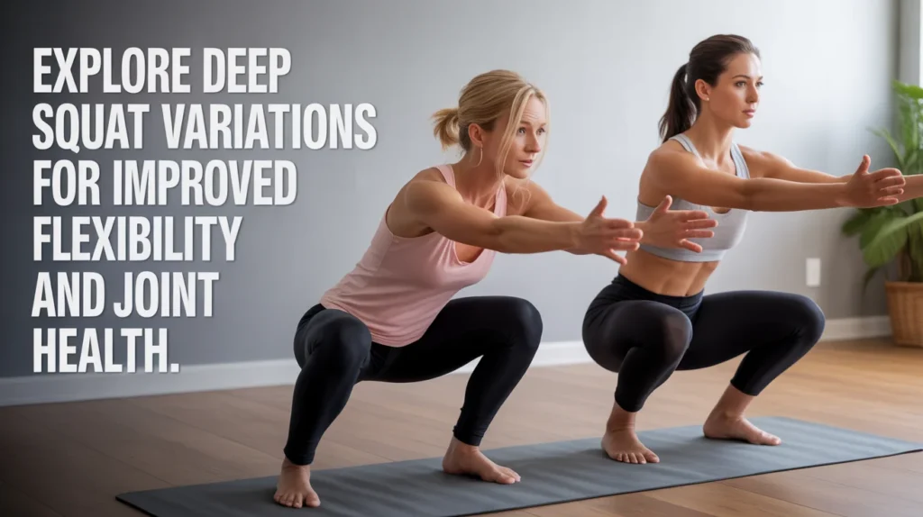 Explore deep squat variations for improved flexibility and joint health.
