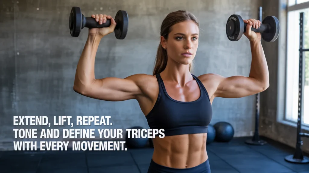 “Extend, lift, repeat. Tone and define your triceps with every movement.”