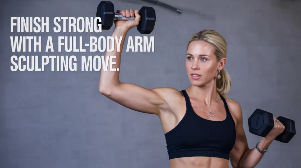 Finish strong with a full-body arm sculpting move.
