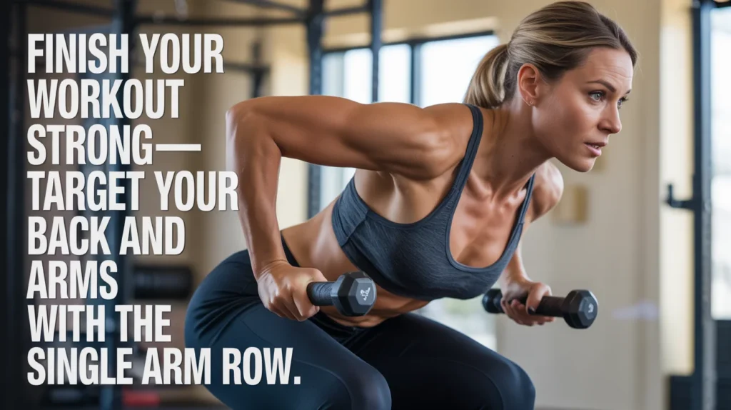 Finish your workout strong—target your back and arms with the Single Arm Row.