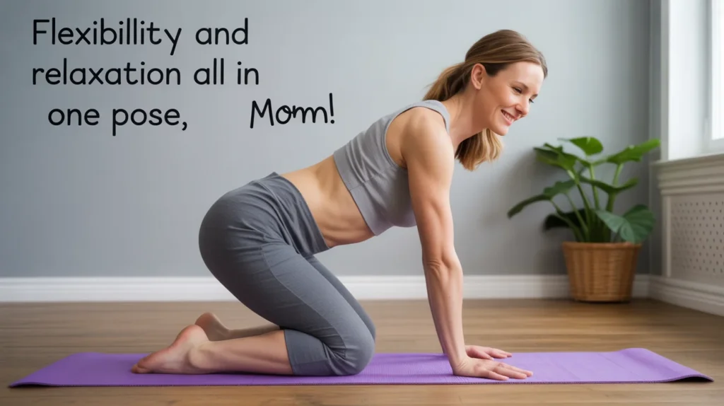 Flexibility and relaxation all in one pose, mom!