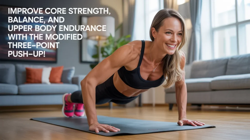 Improve core strength, balance, and upper body endurance with the Modified Three-Point Push-Up!