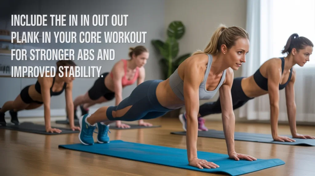 Include the In In Out Out Plank in your core workout for stronger abs and improved stability.
