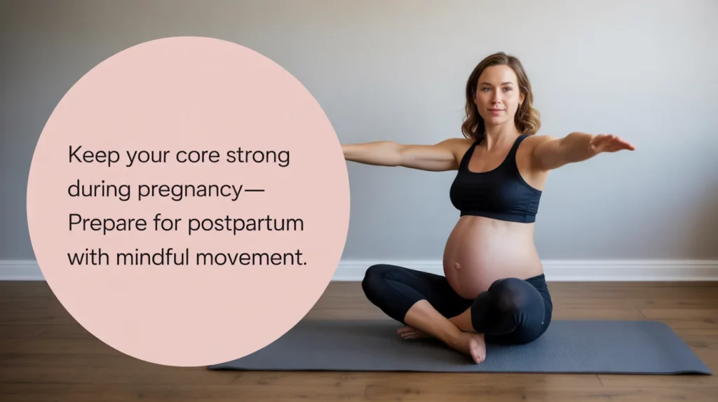Keep your core strong during pregnancy—prepare for postpartum with mindful movement.
