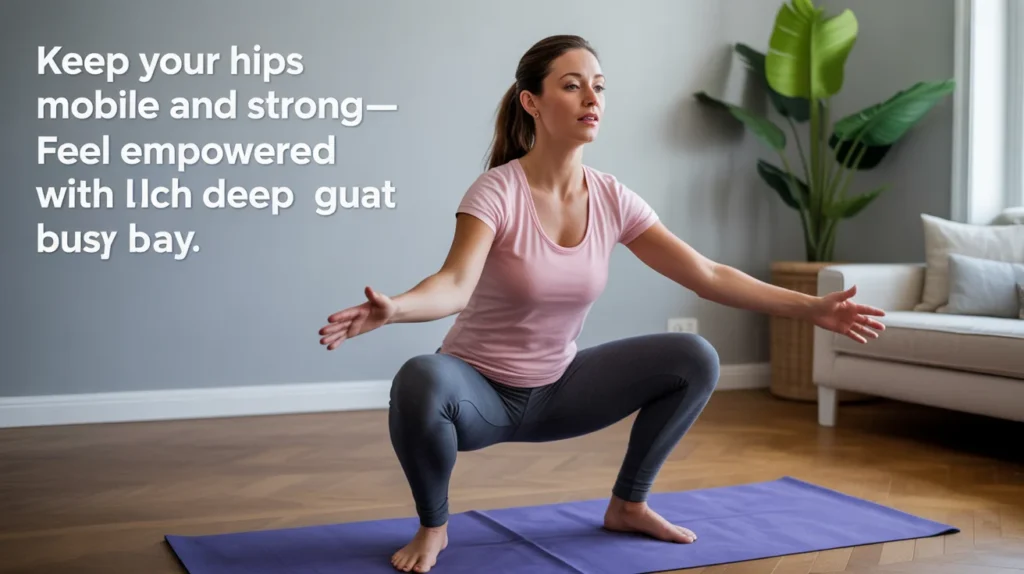 Keep your hips mobile and strong—feel empowered with each deep squat.