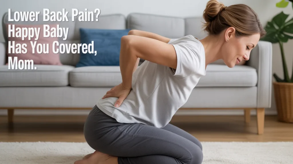 Lower back pain Happy Baby has you covered, mom.