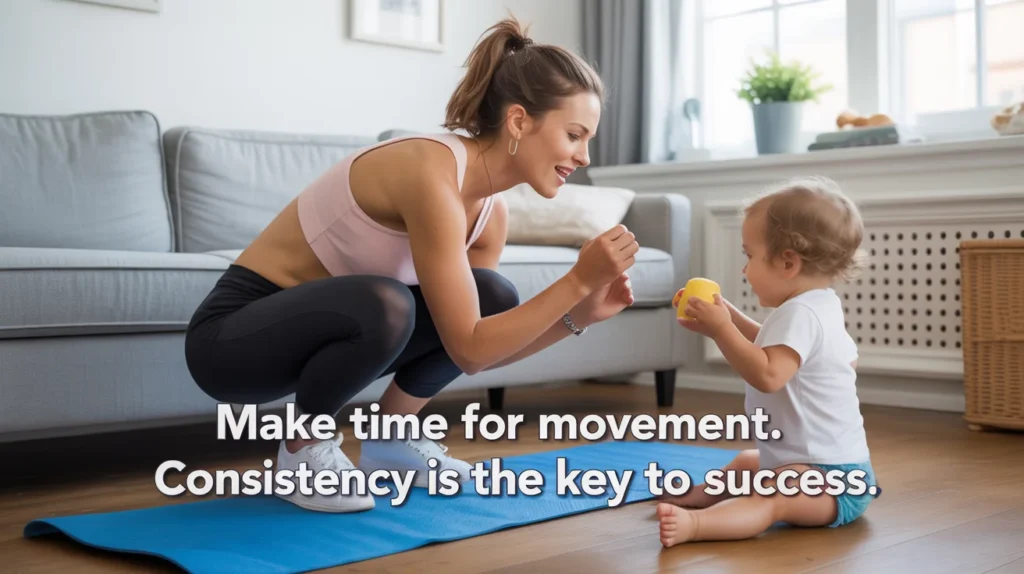 Make time for movement. Consistency is the key to success.