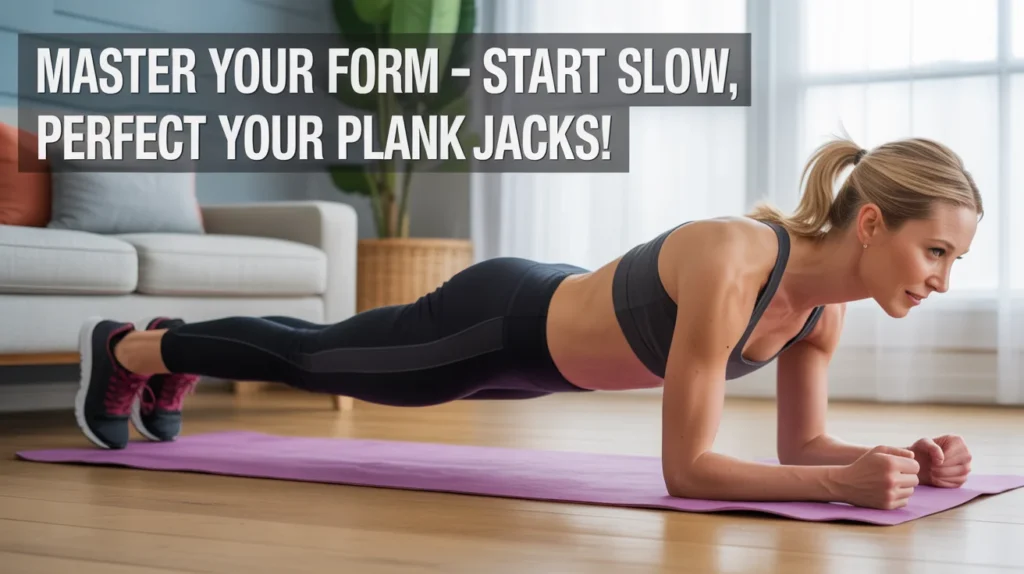 Master Your Form – Start Slow, Perfect Your Plank Jacks!