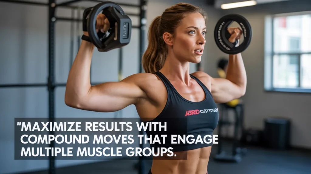 Maximize results with compound moves that engage multiple muscle groups.