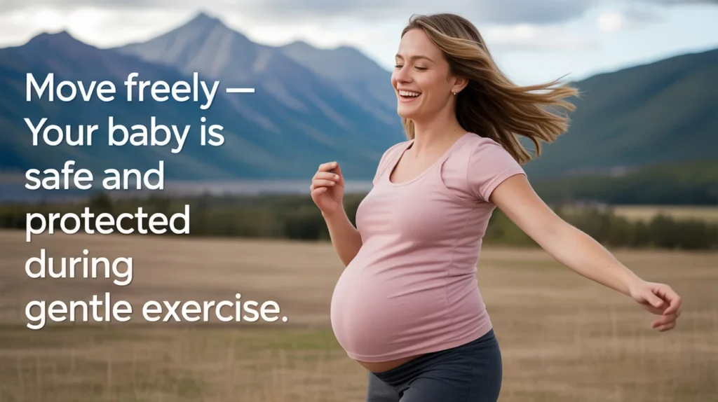Move Freely – Your Baby is Safe and Protected During Gentle Exercise.