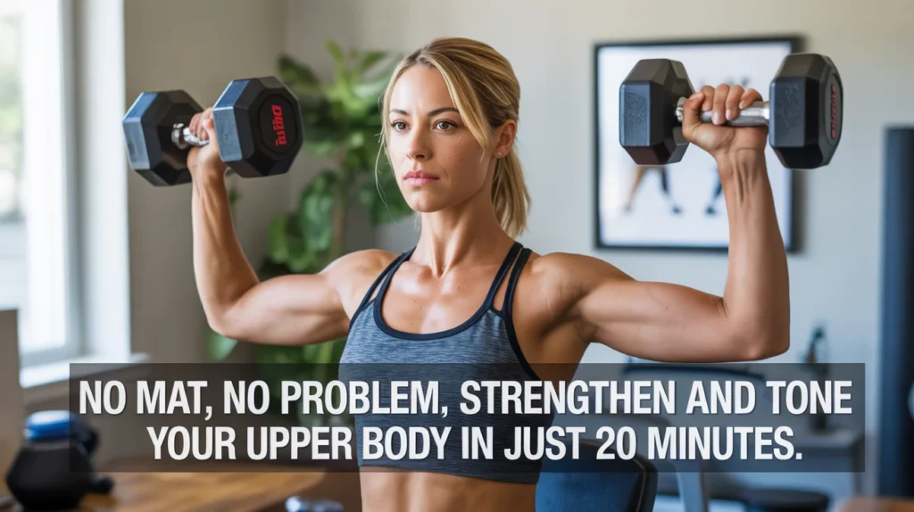 No mat, no problem. Strengthen and tone your upper body in just 20 minutes.
Upper Body Workout