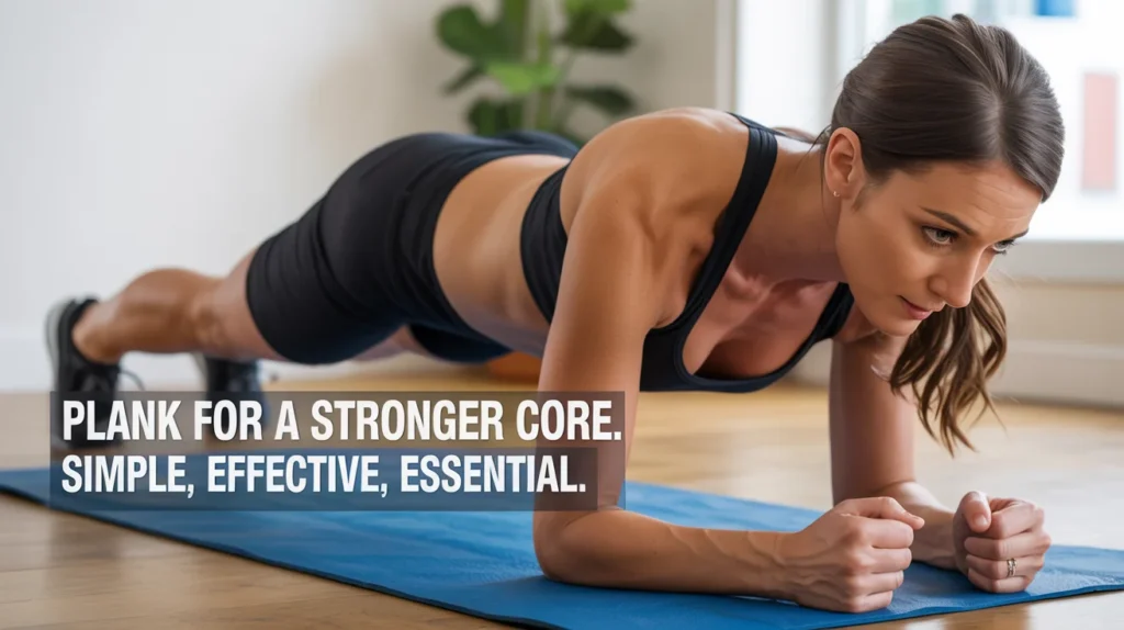 Overlay Text Plank for a Stronger Core. Simple, Effective, Essential.